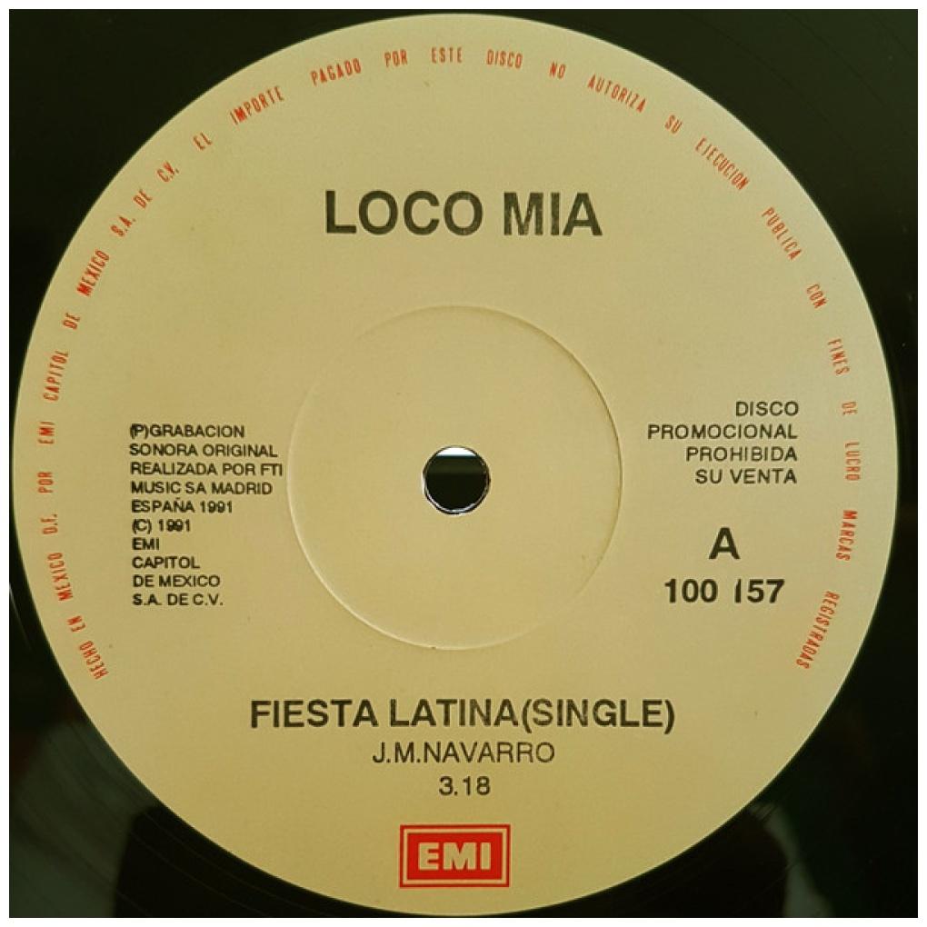 LOCOMIA - FIESTA LATINA (PROMO COPY) | 12" MAXI SINGLE VINILO USADO
