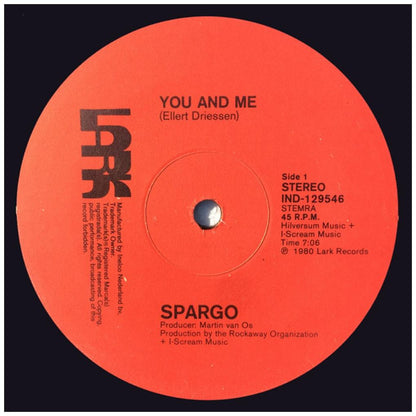SPARGO - YOU AND ME | 12'' MAXI SINGLE USADO