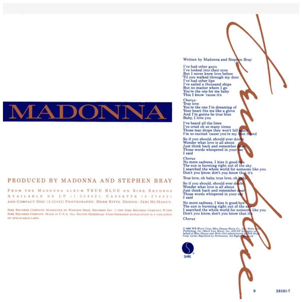 MADONNA - TRUE BLUE (BLUE VINYL) | 7" SINGLE USADO