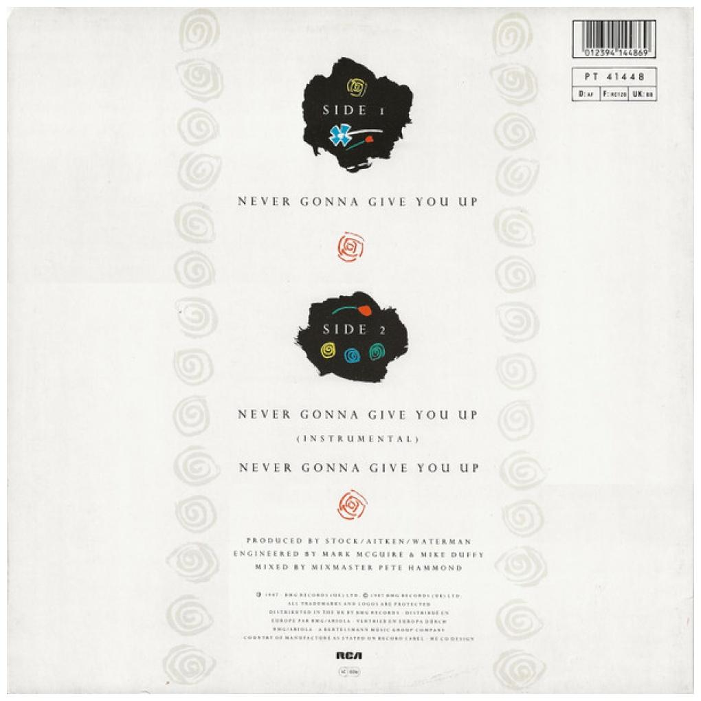 RICK ASTLEY - NEVER GONNA GIVE YOU UP | 12'' MAXI SINGLE USADO