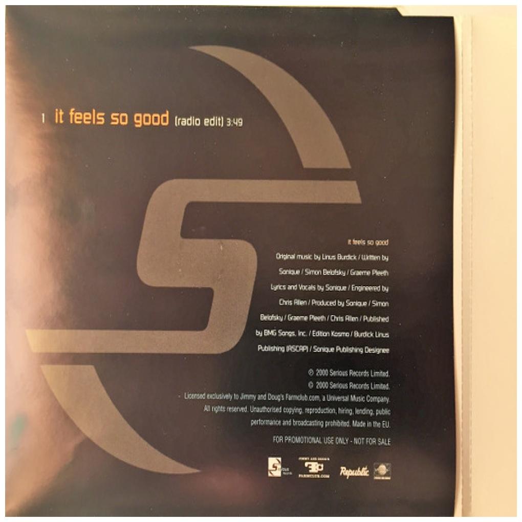 SONIQUE - IT FEELS SO GOOD (CD SINGLE) (PROMO COPY) | CD