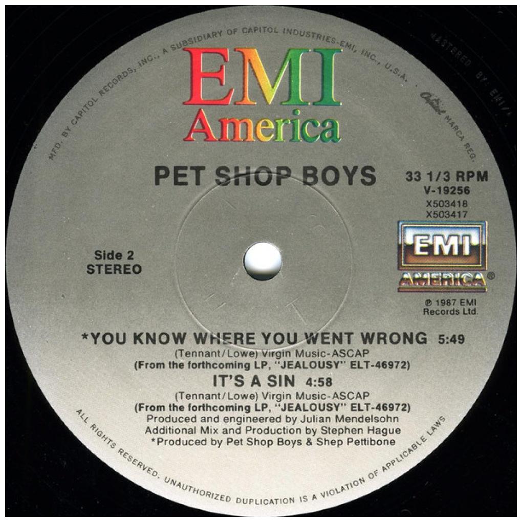PET SHOP BOYS - IT'S A SIN | 12'' MAXI SINGLE USADO