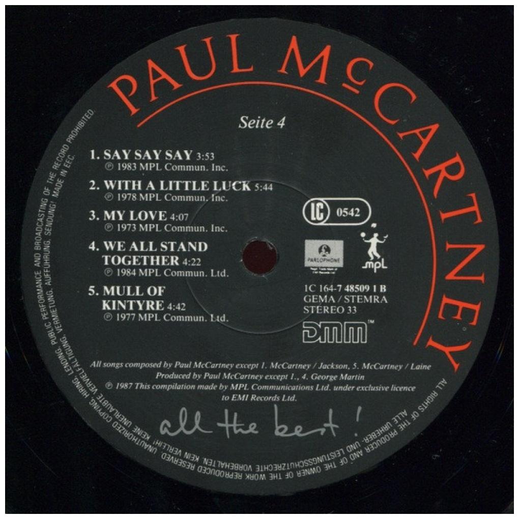 PAUL McCARTNEY - ALL THE BEST (2LP) | VINILO USADO