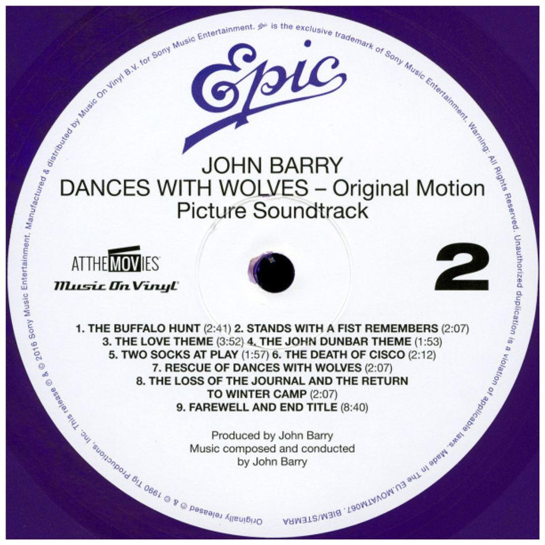 DANCE WITH THE WOLVES - SOUNDTRACK | VINILO