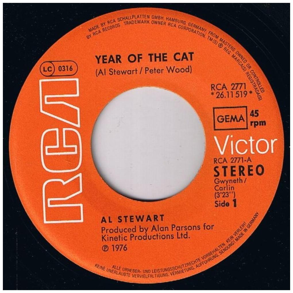 AL STEWARD - YEAR OF THE CAT | 7" SINGLE USADO