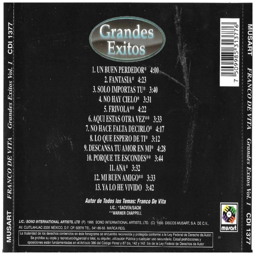 FRANCO DE VITA - GRANDES EXITOS | CD
