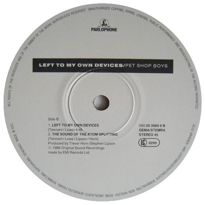 PET SHOP BOYS - LEFT TO MY OWN DEVICES | 12" MAXI SINGLE VINILO USADO